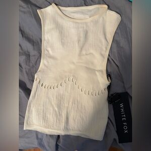 White fox sheer tank